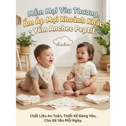 Sét 5 Yếm Tam Giác Anchee cho bé Chất Petit Có Cúc Bấm Cho Bé ( freesize 0M - 2 tuổi) 5