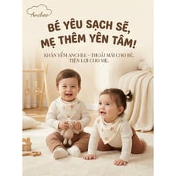 Sét 5 Yếm Tam Giác Anchee cho bé Chất Petit Có Cúc Bấm Cho Bé ( freesize 0M - 2 tuổi) 4
