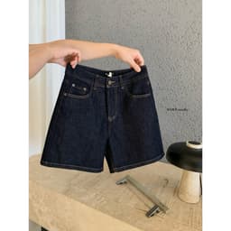 [SẴN] 𝑻𝒉𝒆𝑴𝒂𝒚 x 𝐖𝐆𝐖𝐄/ Quần Jean Ngố 𝐖𝐆𝐖𝐄 8748, Quần Short Jean Nữ Ống Rộng Lưng Cao Màu Xanh than WG.WE 2
