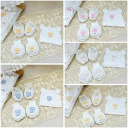 Set Mũ Bao Tay Bao Chân Sơ Sinh Chất Peptit Cao Cấp Anchee | Mềm Mại, Kháng Khuẩn, An Toàn Cho Bé 0–6 Tháng 3