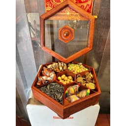 Khay đựng bánh kẹo Tết bằng gỗ, hộp đựng bánh kẹo Tết chất liệu gỗ hương cao cấp để bàn phòng khách, Đồ gỗ Mỹ nghệ DL 8