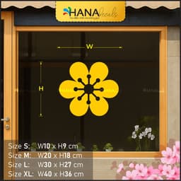 Decal Trang Trí Cửa Kính Hoa Mai Hoa Hồng Tết Decor Cửa Hàng - Hana Decals 6