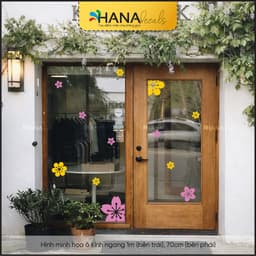 Decal Trang Trí Cửa Kính Hoa Mai Hoa Hồng Tết Decor Cửa Hàng - Hana Decals 3