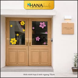 Decal Trang Trí Cửa Kính Hoa Mai Hoa Hồng Tết Decor Cửa Hàng - Hana Decals 4