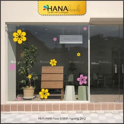 Decal Trang Trí Cửa Kính Hoa Mai Hoa Hồng Tết Decor Cửa Hàng - Hana Decals 2
