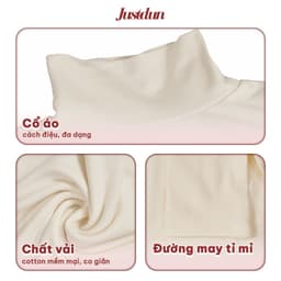 Áo Thun Ôm Body Giữ Nhiệt Cổ Cao 8 Phân, Tay Dài JUSTDUN C20 – Chất Cotton Dày Dặn, Tôn Dáng 2