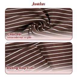 [Hàng Loại 1] Áo Ống Nữ JUSTDUN 5E - Kẻ Ngang, Áo Quây Ôm Body, Cotton Mịn, Co Giãn, Mềm Mại 2