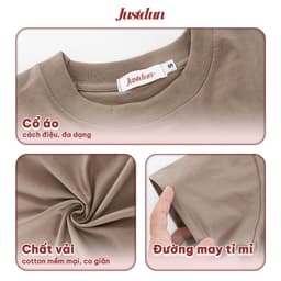 Áo Thun Nữ Baby Tee Trơn JUSTDUN A4 - Cotton 2 Chiều Co Giãn, Mềm Mại, Êm Ái, Thoải Mái, Thoáng Mát 2