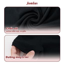 Áo Trễ Vai Cộc Tay Nữ JUSTDUN A55 - Ôm Body, Cotton Co Giãn 4 Chiều, Thoải Mái, Thoáng Mát 3