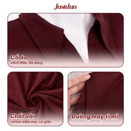 Áo Thun Polo Cổ Sơ Mi Ôm Body Nữ JUSTDUN B60 - Dài Tay, Cotton Mịn, Mềm Mại, Co Giãn 4 Chiều 2