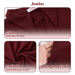 Áo Thun Nữ Polo JUSTDUN E21 – Cổ Sơ Mi Cotton Mịn Cao Cấp, Form Ôm Đẹp, Co Giãn Thoải Mái,Thanh Lịch 3