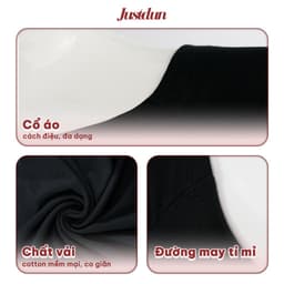 Áo Thun Nữ Cổ Vuông Dài Tay JUSTDUN E33 - Siêu Co Giãn, Cotton Mịn, Mềm Mại, Dày Dặn, Tôn Dáng 2