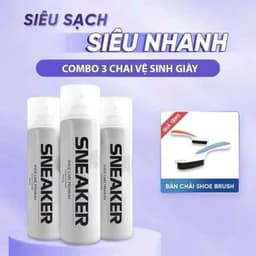 [Tặng bàn chải] Combo 3 Chai Xịt Tạo Bọt vệ sinh giày Sneaker 300ml Làm sạch,Giặt khô giày da, vải 2