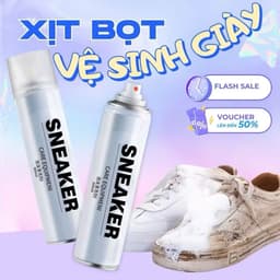[Tặng bàn chải] Combo 3 Chai Xịt Tạo Bọt vệ sinh giày Sneaker 300ml Làm sạch,Giặt khô giày da, vải 3