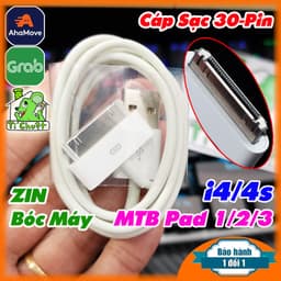 [ZIN] Cáp Sạc 30 Pin Thay Thế cho Máy iPhone 4/ iP 4S - iPad 1/2/3 - Máy Nghe Nhạc iPod BÓC MÁY Đời Cũ Chính Hãng 1