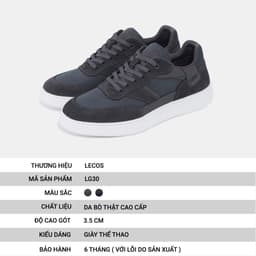 [4-25/9 TẶNG QUÀ TRUNG THU 599K] Giày Sneaker Nam LECOS LG30 Da Bò Thật Phong Cách Streetwear Năng Động 5