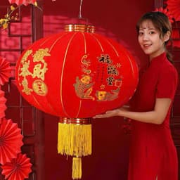 ( 01-02 QUẢ ) CẦU NHUNG đủ size 60cm-80cm-100cm Đèn Lồng Treo Tết Lễ Hội Vạn Sự Như Ý, Chúc Mừng Năm Mới 2