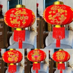 ( 01-02 QUẢ ) CẦU NHUNG đủ size 60cm-80cm-100cm Đèn Lồng Treo Tết Lễ Hội Vạn Sự Như Ý, Chúc Mừng Năm Mới 6