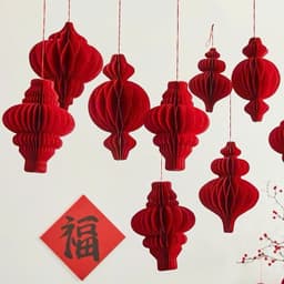 Combo 10 Chiếc Đèn Lồng Tổ Ong Phụ Kiện Trang Trí Nhà Cửa Cây Cảnh Dịp Tết Nguyên Đán 2026 5