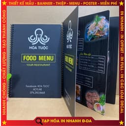 In Menu Nhựa PVC Dẻo – Bền Đẹp, Chống Nước, Không Phai Màu, có bảo hành 2