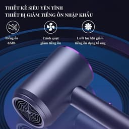 Máy Sấy Tóc Ion Âm Nước Công Suất Lớn Sấy Nhanh Dễ Dùng Có 3 Màu Trắng Xám Xanh_TH 9