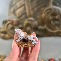 Tượng đồng mini Bạch hổ phong thủy . rộng 5cm 2