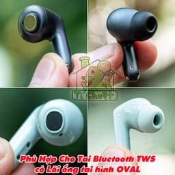 [Núm Bầu Dục] 1 Cặp Nút Cao Su Tai Bluetooth TWS Dạng Lõi OVAL Elip 2