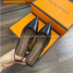 [ Giày Dép Huyền My ] Cao Gót 5P Mũi Nhọn Quai Hậu Da Mềm Bóng Nhẹ Hàng Cao Cấp Full Hộp - TT003 4