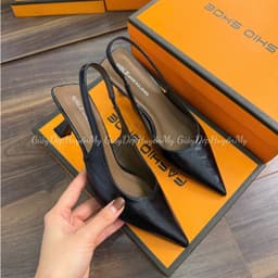 [ Giày Dép Huyền My ] Cao Gót 5P Mũi Nhọn Quai Hậu Da Mềm Bóng Nhẹ Hàng Cao Cấp Full Hộp - TT003 7