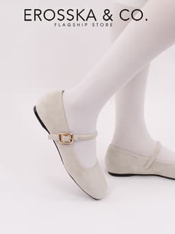 [Erosska] - Giày mary jane da lộn thanh lịch tôn dáng vintage nữ tính kiểu cổ điển êm chân - EL082 18