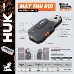 Máy gom bụi dính tường cho máy khoan HUKAN G3-LDC04, Đường kính khoan 13mm, Lực hút 13kg - Chứa 35ml 1