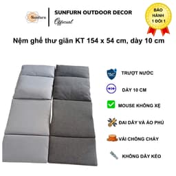Nệm Ghế Thư Giãn Sunfurn Lifestyle (154x54cm) - Vải Chống Cháy, Trượt Nước, Dày 10cm (Hàng Xuất Khẩu EU) 2