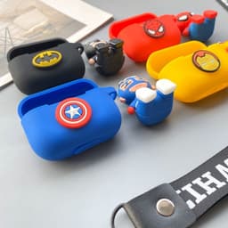 [Kiêm Giá Đỡ ĐT] Bao Ốp AP AirPods Pro 1/2 Silicon Dẻo Siêu Anh Hùng Marvel có Dây Đeo Búp Bê 3