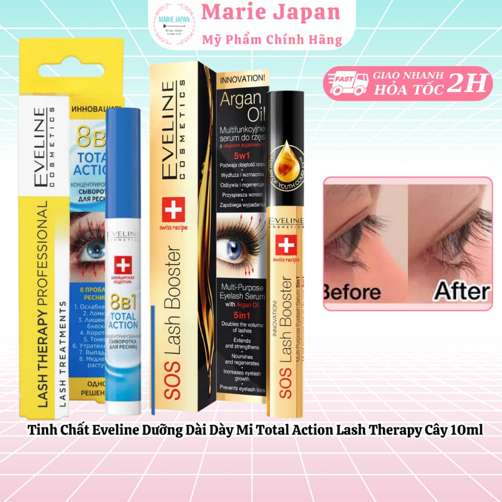 Tinh Chất Eveline Dưỡng Dài Dày Mi Total Action Lash Therapy Cây 10ml