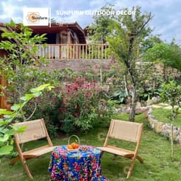 Ghế Cafe Gỗ Xếp Sunfurn A60 (Mây Tròn Đan Mới 100%) - Mẫu Hot Liên Tục Cháy Hàng (Bảo Hành 1 Đổi 1) 5