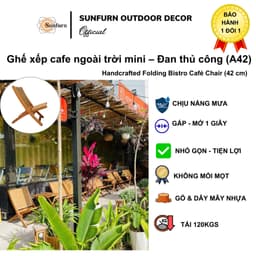 Ghế Xếp Cafe Mini Sunfurn B42 (Mây Nhựa Dẹp Mới 100%) - Size Nhỏ Gọn, Mẫu Hot Cháy Hàng (Bảo Hành 1 Đổi 1) 3