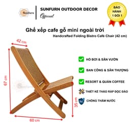 Ghế Xếp Cafe Mini Sunfurn B42 (Mây Nhựa Dẹp Mới 100%) - Size Nhỏ Gọn, Mẫu Hot Cháy Hàng (Bảo Hành 1 Đổi 1) 4