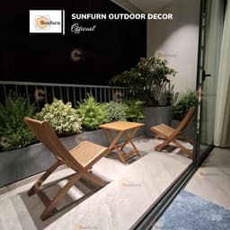 Ghế Xếp Cafe Mini Sunfurn B42 (Mây Nhựa Dẹp Mới 100%) - Size Nhỏ Gọn, Mẫu Hot Cháy Hàng (Bảo Hành 1 Đổi 1) 5