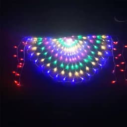 Dây đèn LED rèm Đuôi Công 220V dài 4M cao 0.5m 8 chế độ nháy tự động trang trí sự kiện Noel Tết hiệu ứng ánh sáng đ 5