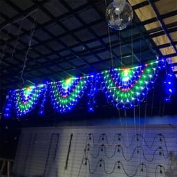 Dây đèn LED rèm Đuôi Công 220V dài 4M cao 0.5m 8 chế độ nháy tự động trang trí sự kiện Noel Tết hiệu ứng ánh sáng đ 8