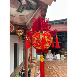 [Tết 2026] Đèn Lồng Ghép Cầu Pin Nhung Họa Tết In 6 Mặt Mẫu Mới Tết 2026 3
