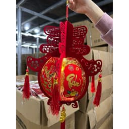 [Tết 2026] Đèn Lồng Ghép Cầu Pin Nhung Họa Tết In 6 Mặt Mẫu Mới Tết 2026 5