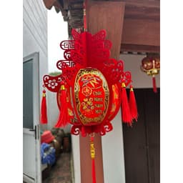 [Tết 2026] Đèn Lồng Ghép Cầu Pin Nhung Họa Tết In 6 Mặt Mẫu Mới Tết 2026 4