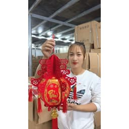 [Tết 2026] Đèn Lồng Ghép Cầu Pin Nhung Họa Tết In 6 Mặt Mẫu Mới Tết 2026 7