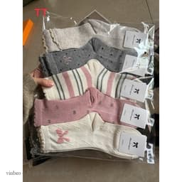 Tất Thu Đông, Sét 10 Đôi Tất Cotton Ren 2 Lớp VINBEO 4