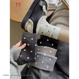 Tất Thu Đông, Sét 10 Đôi Tất Cotton Ren 2 Lớp VINBEO 3