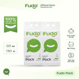 Khăn giấy Fudo gói rút để bàn 3 lớp 100% sợi tre tự nhiên không tẩy trắng 1 Túi x 4 Gói 3