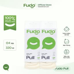 Khăn giấy Fudo rút đáy treo tường tiện lợi 3 lớp 100% sợi tre tự nhiên không tẩy trắng - bịch 320 tờ 3