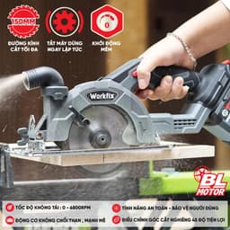 1 Máy cưa đĩa đa năng WORKFIX WF-CS150PRO, Tốc độ 6800v/p, Đường kính tối đa 150mm, Tặng 3 lưỡi cắt 8