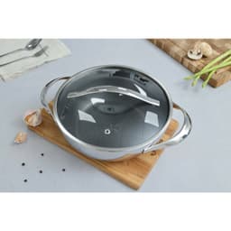 Chảo lẩu Chảo xào phủ chống dính Quantanium vân nổi cao cấp size 24cm 28cm- Kaiyo Nhật Bản 4